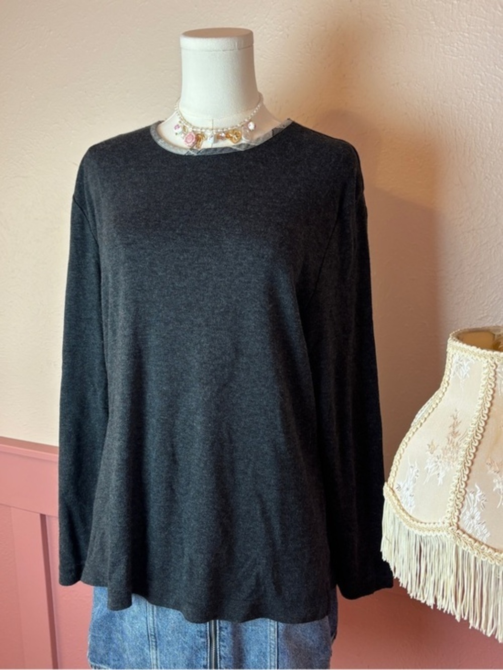 Peterpopovitch Vintage Decorative Collar Long Sleeve Sweater
